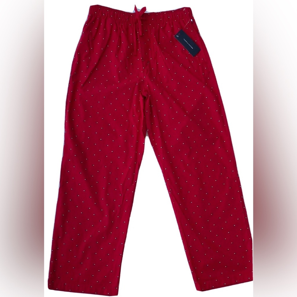 Tommy Hilfiger Men's Lounge Pants Medium (32-34) Red Flag Print